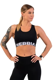 Dames bh Nebbia Medium Impact Cross Back Sports Bra 410 black