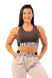 Dames bh Nebbia Medium Impact Cross Back Sports Bra 410 brown