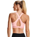 Dames bh Under Armour  Mid Keyhole Bra pink Beta Tint