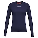 Dames compressieshirt CCM  LS Training Tee Navy Senior