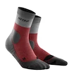 Dames compressiesokken CEP Hiking Light Merino Mid Cut Berry/Grey  II