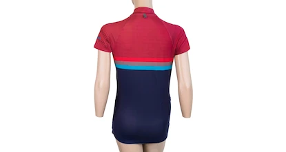 Dames fietsshirt Sensor  Cyklo Summer Stripe Blue/Lilla