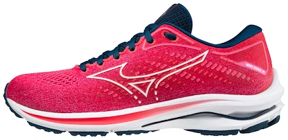 Dames hardloopschoenen Mizuno  Wave Rider Wave Rider 25 / Phlox Pink / White / Gibraltor Sea  UK 5