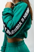 Dames hoodie Nebbia  Cropped Zip-Up Hoodie green