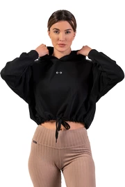 Dames hoodie Nebbia Loose Fit Crop Hoodie black