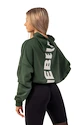 Dames hoodie Nebbia  Loose Fit Crop Hoodie Iconic 421 dark green