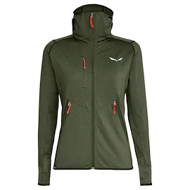 Dames hoodie Salewa Agner Hybrid PL/DST W FZ Hdy Dark Olive Melange