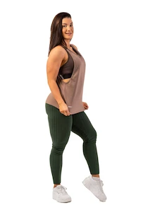 Dames legging Nebbia  Organic Cotton Ribbed High Waist Leggings 405 dark green