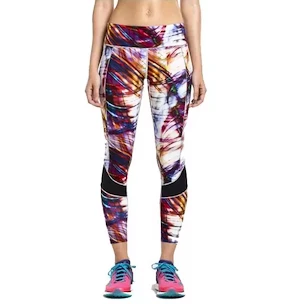 Dames legging Saucony  Finishing Kick Crop Multi Print L