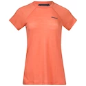 Dames T-shirt Bergans  Floyen Wool Tee Orange XS