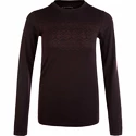 Dames T-shirt Endurance  Yalia Seamless Wool Print LS Baselayer Dark Purple