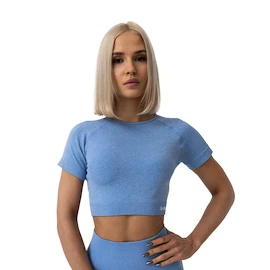 Dames T-shirt GymBeam  FLO CropTop Blue