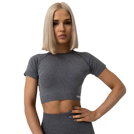 Dames T-shirt GymBeam FLO CropTop Grey