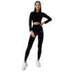 Dames T-shirt GymBeam  FLO Ribbed CropTop Black