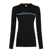 Dames T-shirt Icebreaker Merino 200 Oasis LS Crewe Mountain Pulse Black