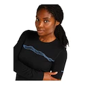 Dames T-shirt Icebreaker Merino 200 Oasis LS Crewe Mountain Pulse Black