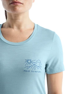 Dames T-shirt Icebreaker  Tech Lite II SS Tee Mountain Lake Haze