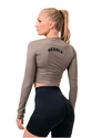 Dames T-shirt Nebbia Hero Sporty Hero crop top long sleeve mocha