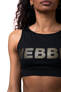 Dames T-shirt Nebbia Intense Gold Mesh Mini Top 830 black