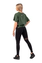 Dames T-shirt Nebbia  Organic Cotton Loose Fit “The Minimalist” Crop Top 417 dark green