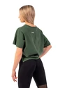 Dames T-shirt Nebbia  Organic Cotton Loose Fit “The Minimalist” Crop Top 417 dark green