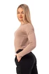 Dames T-shirt Nebbia  Organic Cotton Ribbed Long Sleeve Top 415 brown