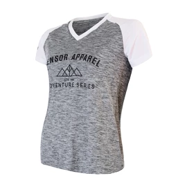 Dames T-shirt Sensor Cyklo Charger Grey/White