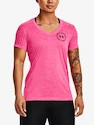 Dames T-shirt Under Armour  Tech Twist LC Crest SSV-PNK