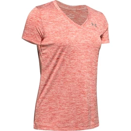 Dames T-shirt Under Armour Tech V-Neck Twist Red