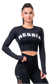 Dames top Nebbia Hero Sporty Hero crop top long sleeve black