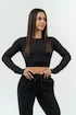 Dames top Nebbia Intense Women's Long Sleeve Crop Top Perform 839 Black