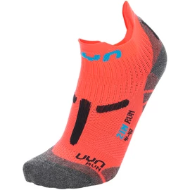 Damessokken UYN RUN 2IN SOCKS Coral Fluo/Anthracite