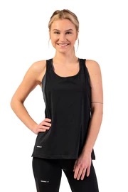 Damestop Nebbia Sleeveless Loose Cross Back Tank Top "Feeling Good" Black