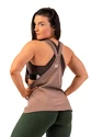 Damestop Nebbia  Sleeveless Loose Cross Back Tank Top "Feeling Good" Brown