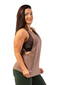 Damestop Nebbia  Sleeveless Loose Cross Back Tank Top "Feeling Good" Brown L