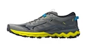 Heren hardloopschoenen Mizuno  Wave Daichi 7 Ghost Gray/Ombre Blue/Bolt 2 (Neon)  UK 13