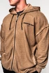 Heren hoodie Nebbia  Washed-off Zip Up Hoodie GYM BRO Light Brown