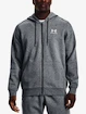 Heren hoodie Under Armour  Essential Fleece FZ Hood-GRY