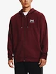 Heren hoodie Under Armour  Essential Fleece FZ Hood-RED