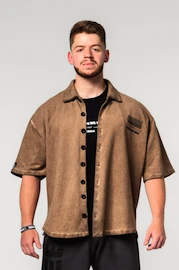 Heren overhemd Nebbia Washed-off Oversized Shirt 90s THROWBACK Light Brown