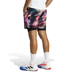 Heren short adidas  Melbourne Ergo Tennis Graphic Shorts Multicolor/Black XXL