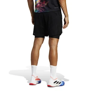 Heren short adidas  Melbourne Tennis Two-in-One 7-inch Shorts Black XXL