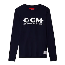 Heren T-shirt CCM 125 Anniversary LS Tee Navy