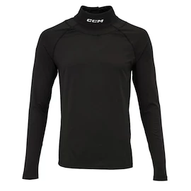 Heren T-shirt CCM Neck Guard Top LS Black Senior