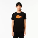 Heren T-shirt Lacoste  Big Logo Core Performance T-Shirt Black/Sunrise