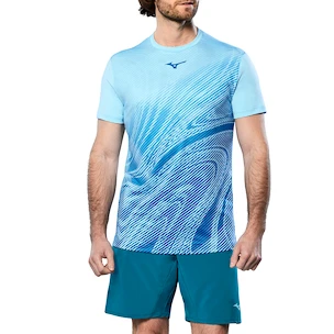 Heren T-shirt Mizuno  Charge Shadow Graphic Tee Blue Glow