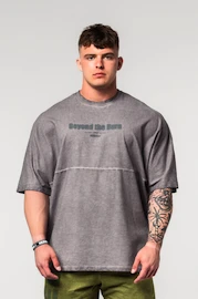 Heren T-shirt Nebbia Washed-off Oversized Heavyweight Cotton T-shirt NO SHORTCUTS Light Grey