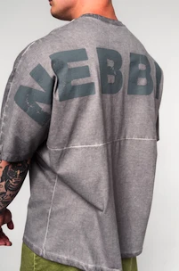 Heren T-shirt Nebbia  Washed-off Oversized Heavyweight Cotton T-shirt NO SHORTCUTS Light Grey