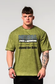 Heren T-shirt Nebbia Washed-off Oversized T-shirt HERITAGE Green