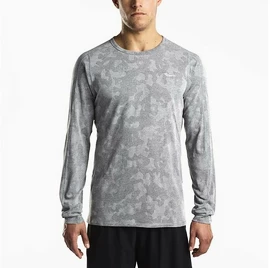 Heren T-shirt Saucony Negative-Splt Jacquard LS grey